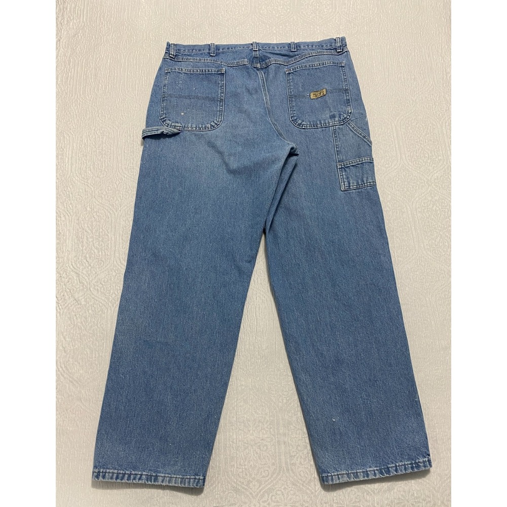 Wrangler Carpenter Jeans Mens 40x32 Blue Denim Work Pants Faded Utility 94LSGVD